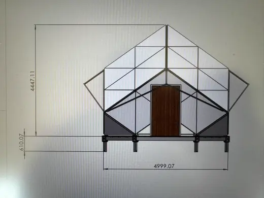 Rhombic dodecahedron pyramid dimension drawing 1