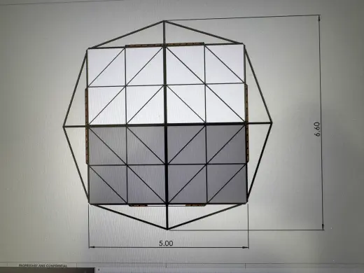 Rhombic dodecahedron pyramid dimension drawing 2