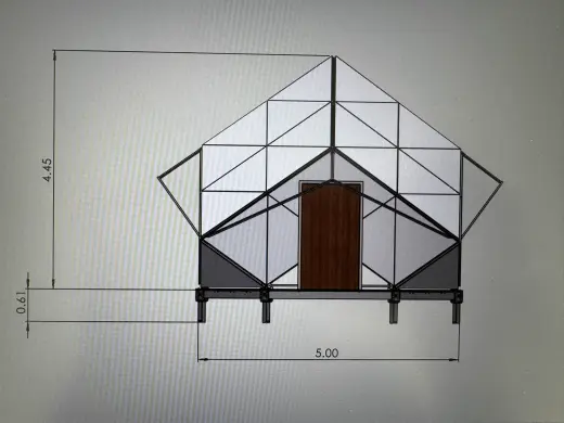Rhombic dodecahedron pyramid dimension drawing 3