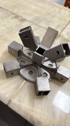 Rhombic dodecahedron 304 stainless steel frame, hubs and on-site assembly 2