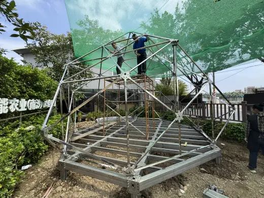 Rhombic dodecahedron 304 stainless steel frame, hubs and on-site assembly 15