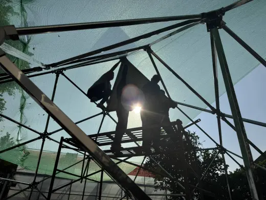 Rhombic dodecahedron 304 stainless steel frame, hubs and on-site assembly 16