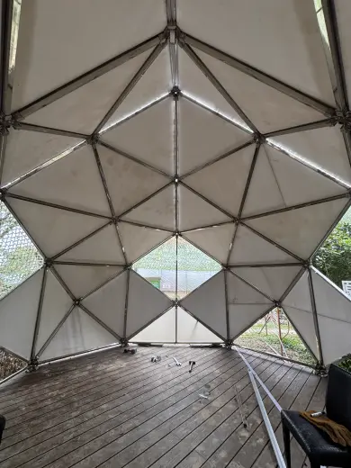 Rhombic dodecahedron 304 stainless steel frame, hubs and on-site assembly 18