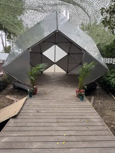 Rhombic dodecahedron 304 stainless steel frame, hubs and on-site assembly 19