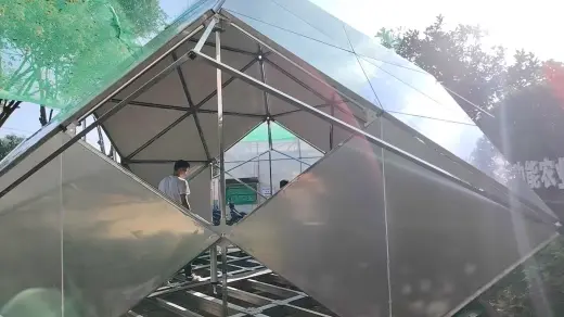 Rhombic dodecahedron 304 stainless steel frame, hubs and on-site assembly 27