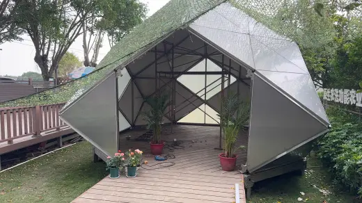Rhombic dodecahedron 304 stainless steel frame, hubs and on-site assembly 30
