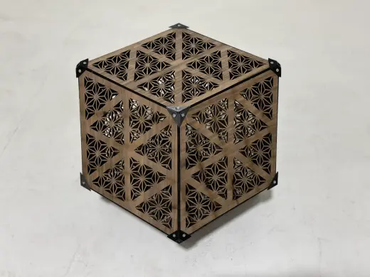 Laser-cut rhombic dodecahedron lamp 6