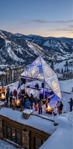 Rhombic pyramid event stage structure in the mountains 13